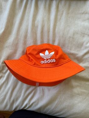 adidas Bright Orange Trefoil Bucket Hat
